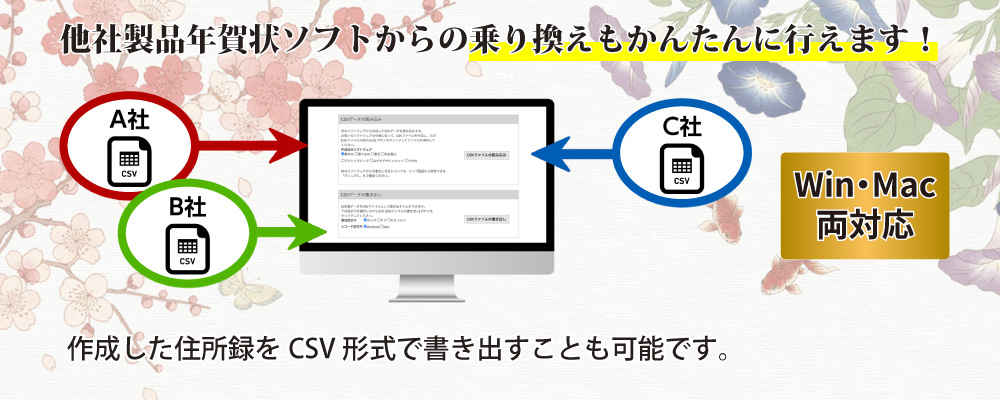 他社製品年賀状ソフトからの乗り換え